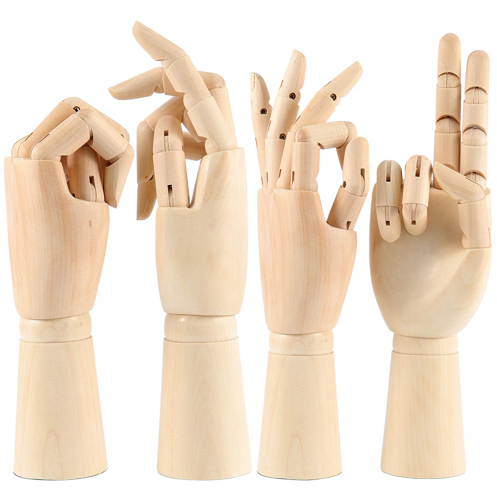 Amazon.com: ZEONHAK 4 Pack 11.8 Inches Flexible Wooden Hand Model
